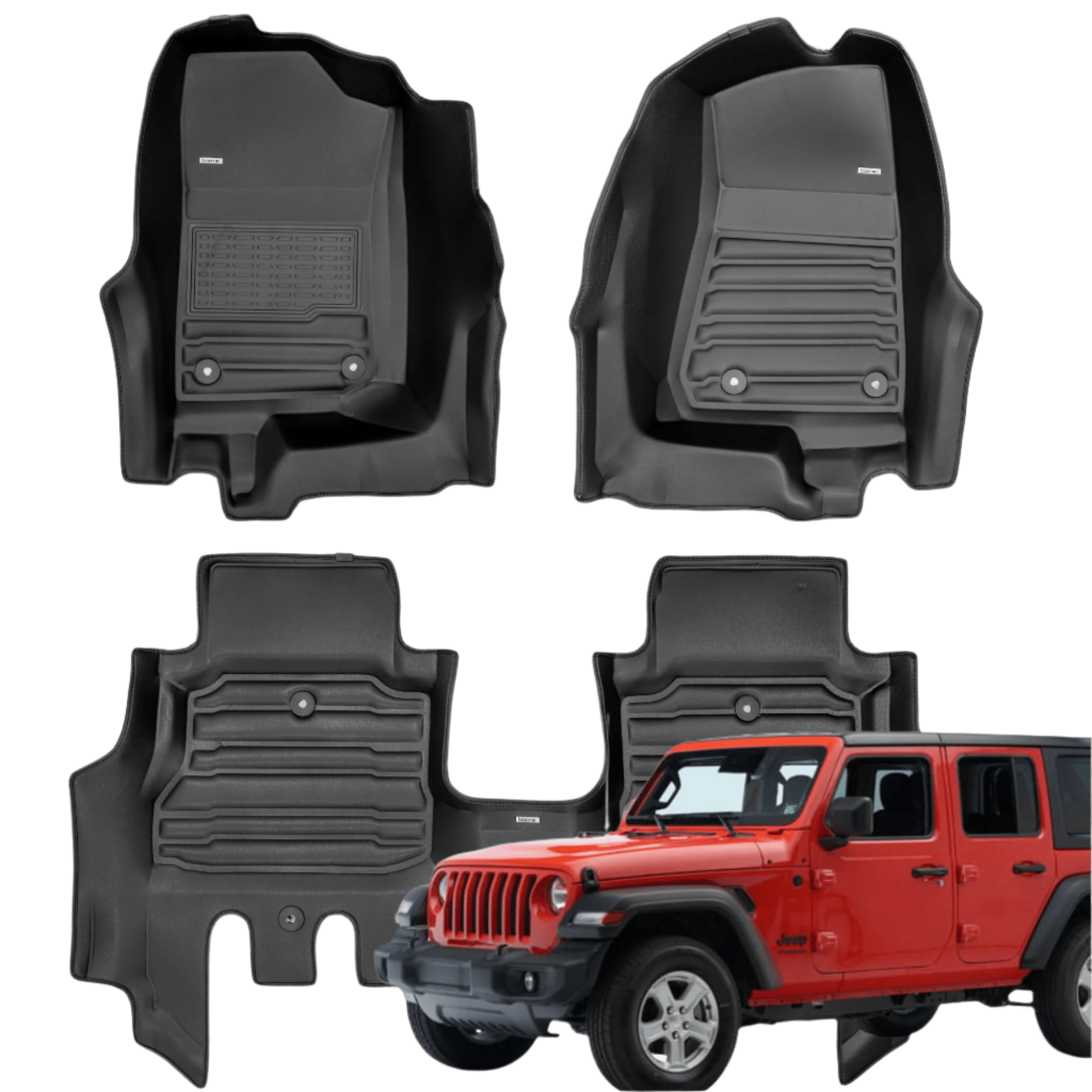 Jeep Wrangler JL 4Dr Floor Mats 2018-2026 | Covers Row 1 & 2